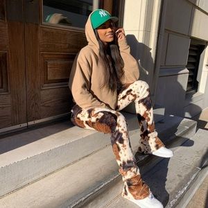 Cow print cargo pants